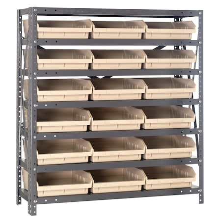 Quantum Storage Systems Steel Shelving with plastic bins 1239-109IV